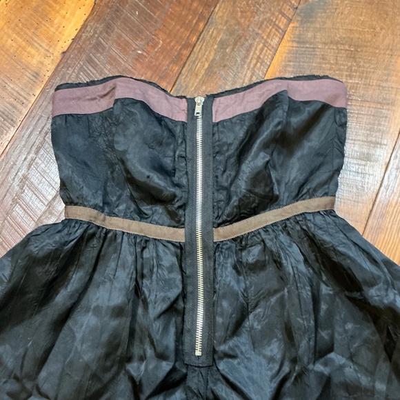 Free People “Christine Crinkle Crepe” Strapless Mini Dress – Black – Size Large - Picture 3 of 8